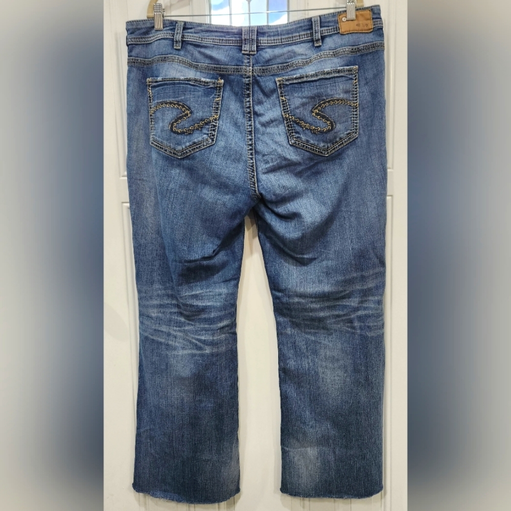 Silver Aiko Bootcut light washed raw hem jeans women's size 18